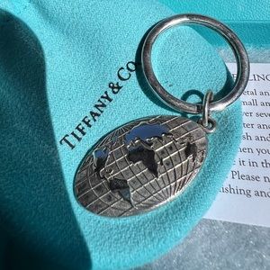 Tiffany & Co. Sterling Silver Globe Keychain